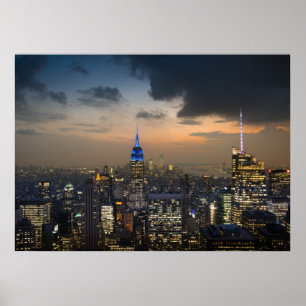 Vacker New York Evening Skyline Poster