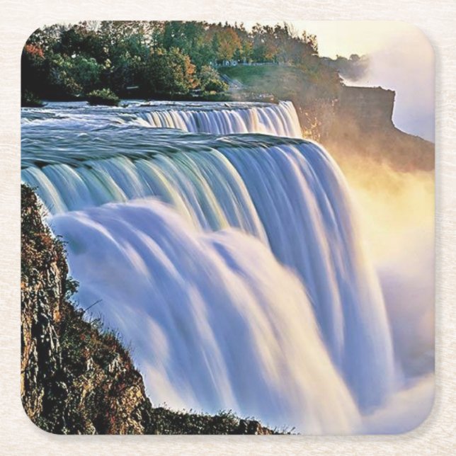 Vacker Niagara Falls Coaster Set Underlägg Papper Kvadrat (Framsidan)