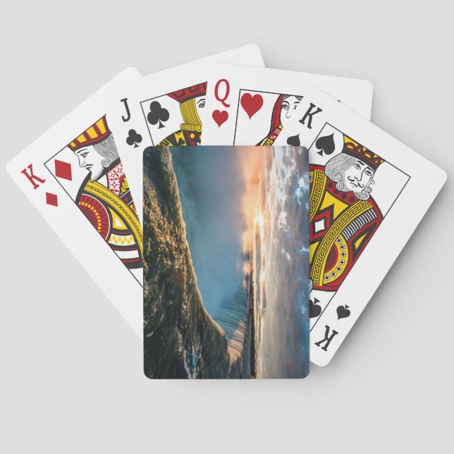Vacker Niagara Falls på Sunrise Casinokort (Baksidan)