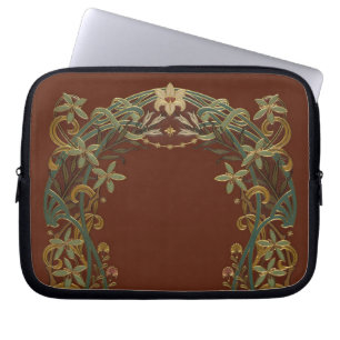 Vacker Nouveau Blommig Med Lilja Laptop Fodral
