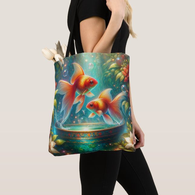Vacker Nowruz Goldfish Tygkasse (Närbild)