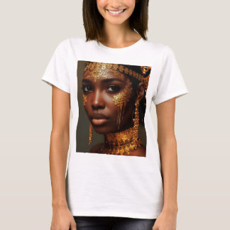 Vacker Nubisk Gudinna i Guld T Shirt