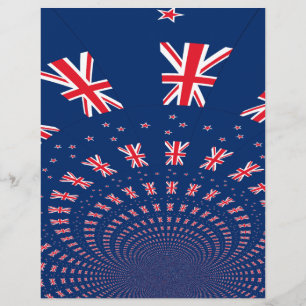 Vacker Nya Zeeland Flagga Konsttryck Design