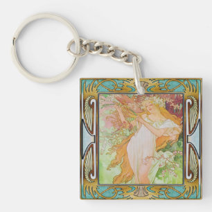 vacker nyckelkedjebild av en art nouveau-panel