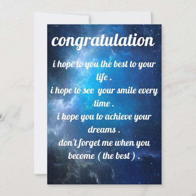 vacker och bästa inbjudan gratulation (Framsida)