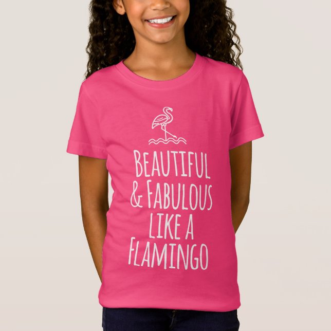 Vacker och fantastisk som flamingo t shirt (Framsida)