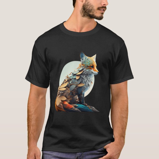 Vacker och färgrik räv t shirt (Framsida)