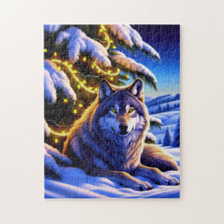 Vacker och majestät Varg av Julgran Pussel