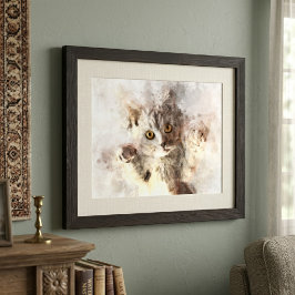 Vacker och söt lekkattungfärg fototryck