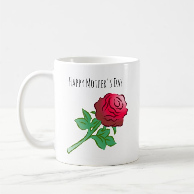 Vacker och vacker röd ros kaffemugg (Vänster)