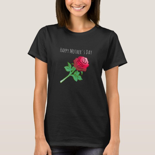 Vacker och vacker röd ros t shirt (Framsida)