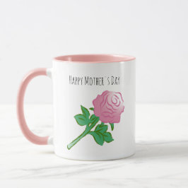 Vacker och vacker rosa ros mugg