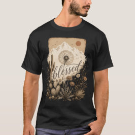 Vacker ökenvildblomma Vintage botanisk bergsutsikt T Shirt