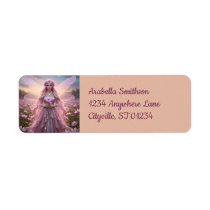 Vacker oktober Opal Fairy Returadress Etikett
