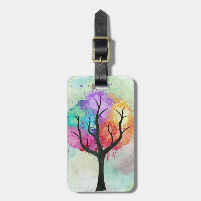 vacker Oljemålning för Träd Pastel Färg Abstrakt Bagagebricka (Vertikal Framsida)