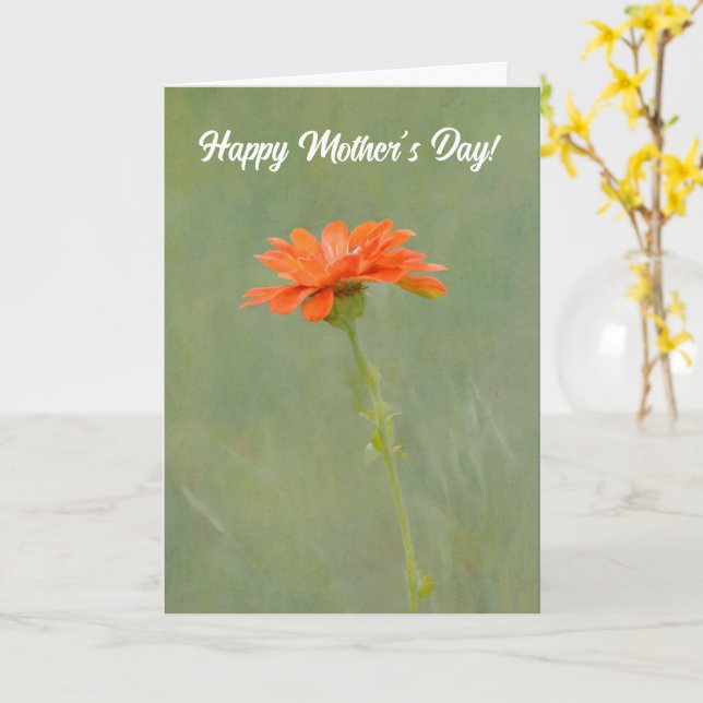 Vacker Orange Blomma Konst Morsdags Kort (Gul blomma)