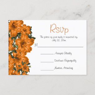 Vacker Orange Flower Lilies - Bröllop OSA Kort