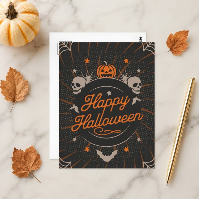 Vacker Orange God Halloween Vykort (Halloween postcard  🎃👻)