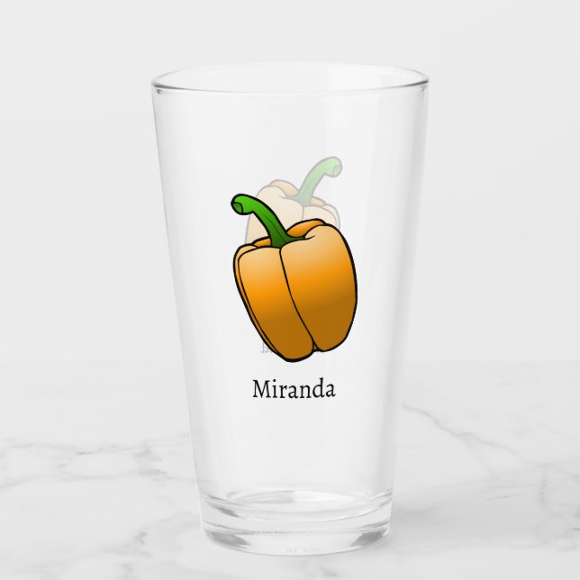 Vacker orange klockpaprika glaskopp (Framsida)