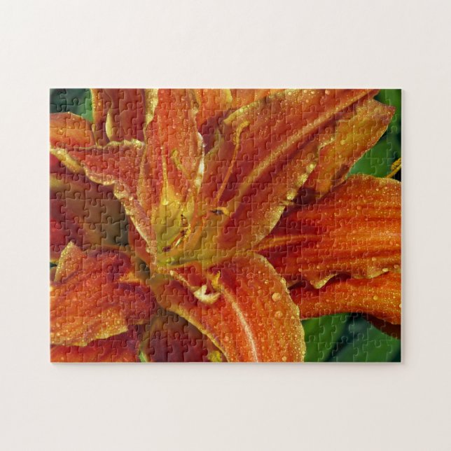 Vacker orange lily puzzle pussel (Horisontell)