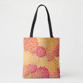 Vacker orange och röd Dahlia-blomma Tygkasse
