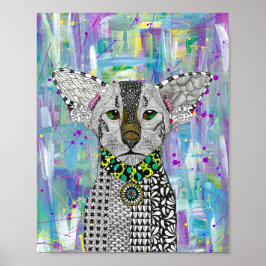 Vacker Oriental Shorthair Cat Poster