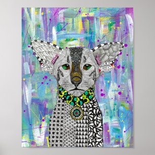 Vacker Oriental Shorthair Cat Poster