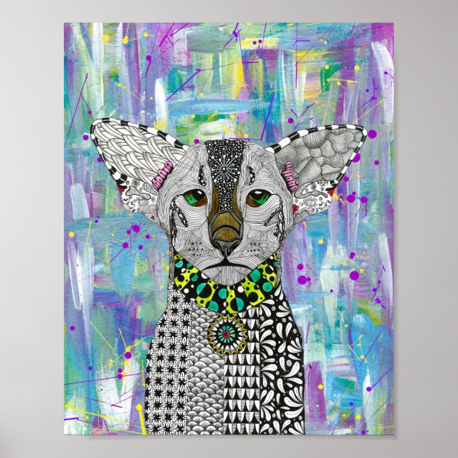 Vacker Oriental Shorthair Cat Poster (Framsidan)