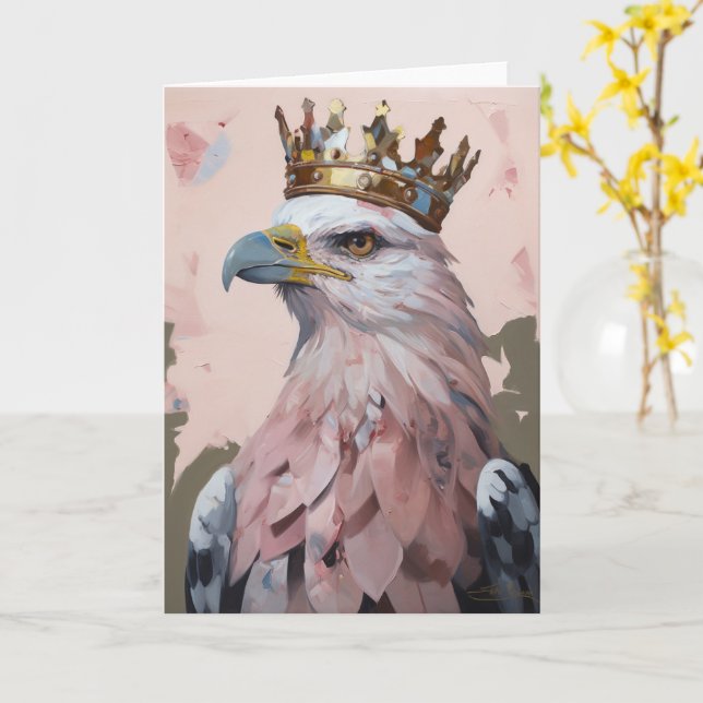 Vacker örn i krona alla tillfällen kort (Gul blomma)