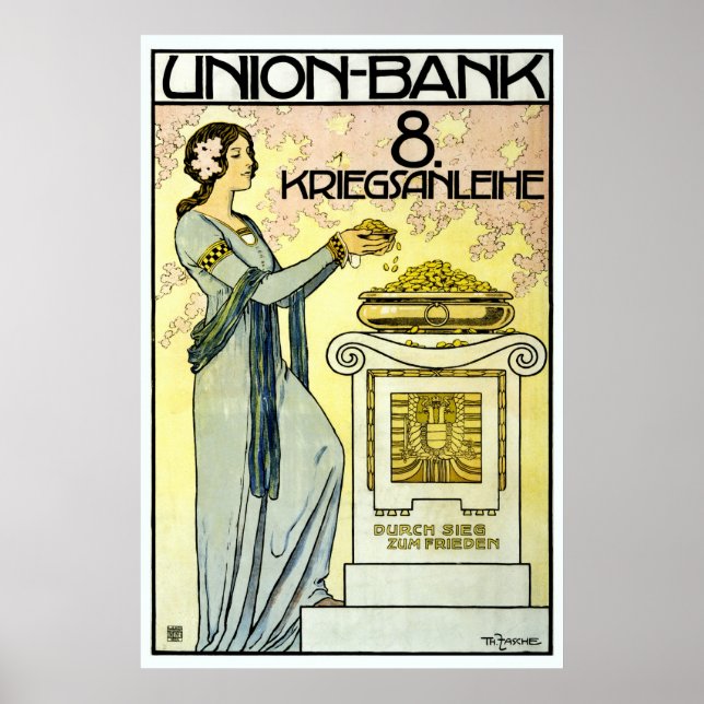 Vacker österrikisk Jugendstill Art nouveau Poster (Framsidan)