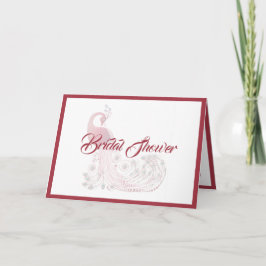 Vacker Påfågel Bröllopsfest Inbjudan