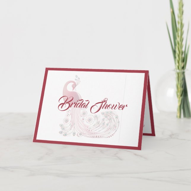 Vacker Påfågel Bröllopsfest Inbjudan (Framsida)