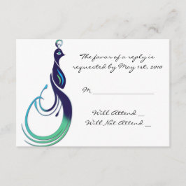 Vacker Påfågel i Lila, Turkos, Grön Reaktion OSA Kort