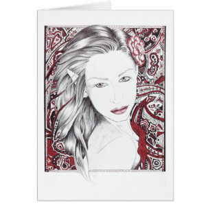Vacker Paisley Female Elf Hälsningskort