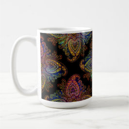 VACKER PAISLEY på svart Kaffemugg