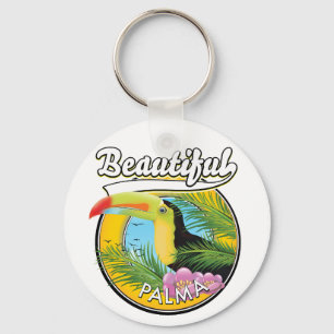 Vacker Palma, toucan logotyp Vykort Nyckelring