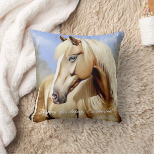Vacker Palomino Horse Birthday Kudde