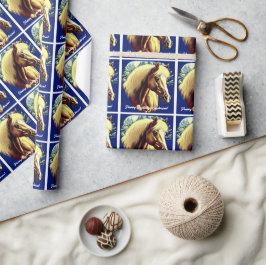 Vacker Palomino Horse Birthday Presentpapper