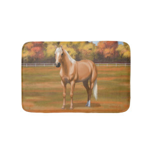 Vacker Palomino Quarter Horse Stallion Badrumsmatta