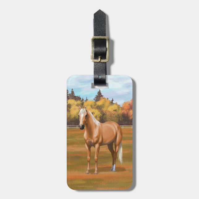 Vacker Palomino Quarter Horse Stallion Bagagebricka (Vertikal Framsida)