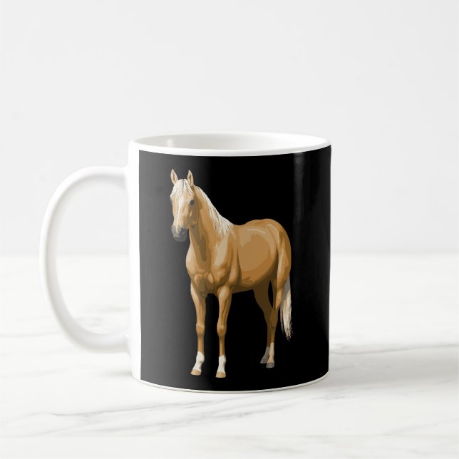 Vacker Palomino Quarter Horse Stallion Kaffemugg (Vänster)
