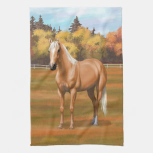 Vacker Palomino Quarter Horse Stallion Kökshandduk