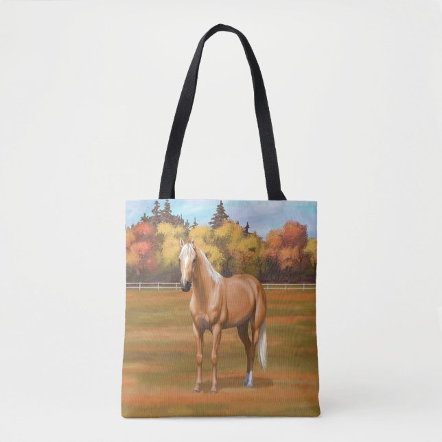 Vacker Palomino Quarter Horse Stallion Tygkasse (Framsida)
