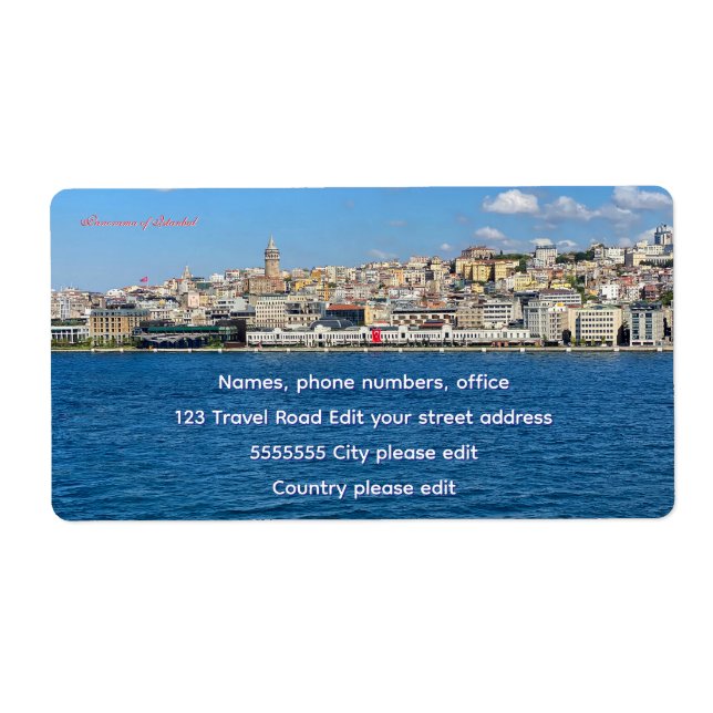 Vacker panoramavy över Istanbul-resa Fraktsedel (Framsidan)