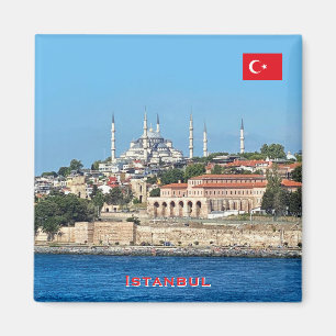 Vacker panoramavy över Istanbul-resa Magnet