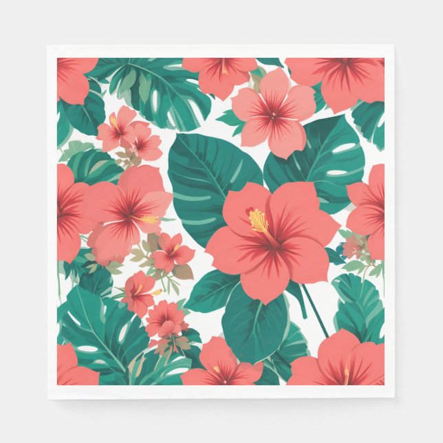 vacker pappersservett av hibiskusblommor (Framsidan)