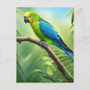 Vacker parakeet i Jungle Vykort