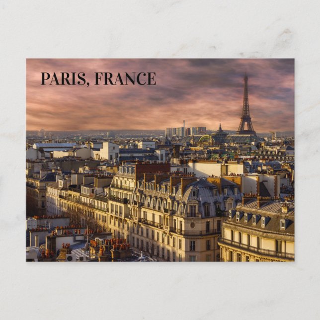 Vacker Paris Frankrike Siluett Eiffeltornet Foto Vykort (Framsida)