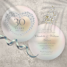 Vacker pärl 30-års jubileumsinbjudan