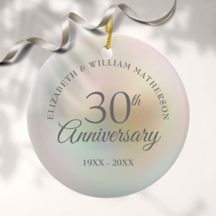 Vacker pärl 30-årsjubileum julgransprydnad keramik